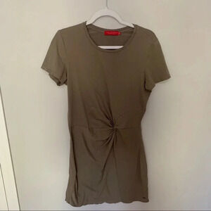 n:PHILANTHROPY Jazz Twist Front Tee Shirt Dress Olive Green Medium
